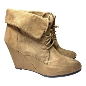 Fioni 9.5 Suede Ankle Boots Suede Brown Block Heel Career Party Event Business